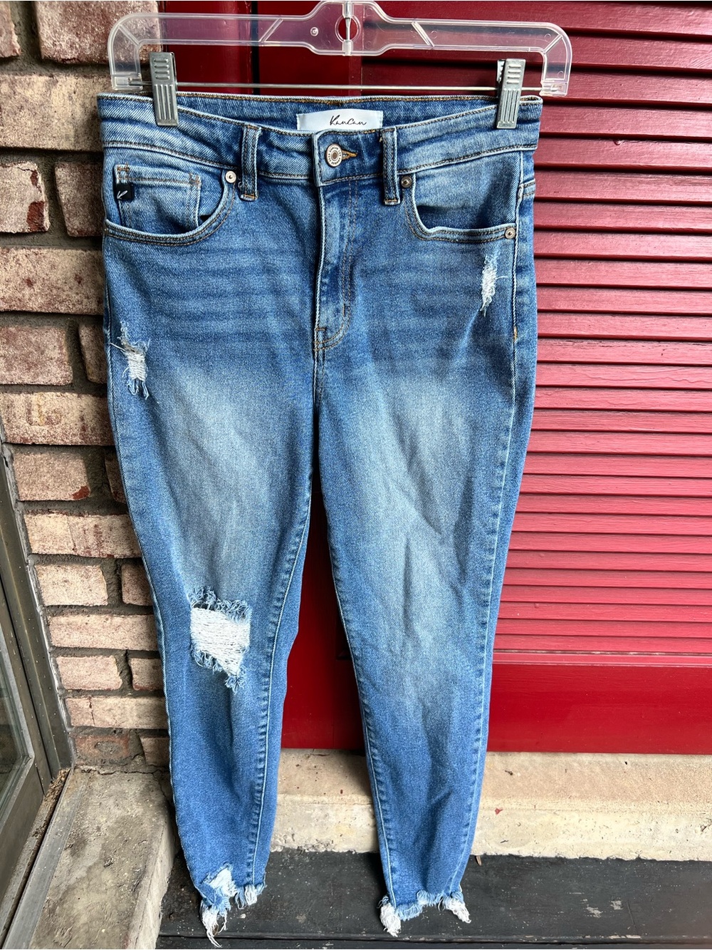 KanCan Light Blue Distressed Skinny Jeans Size 7/27